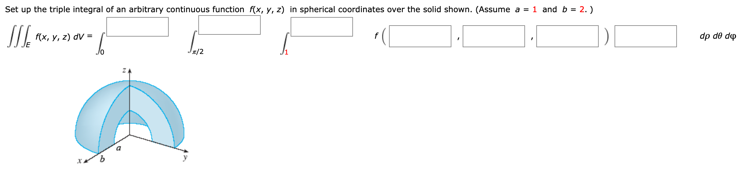 Solved Set up the triple integral of an arbitrary continuous | Chegg.com