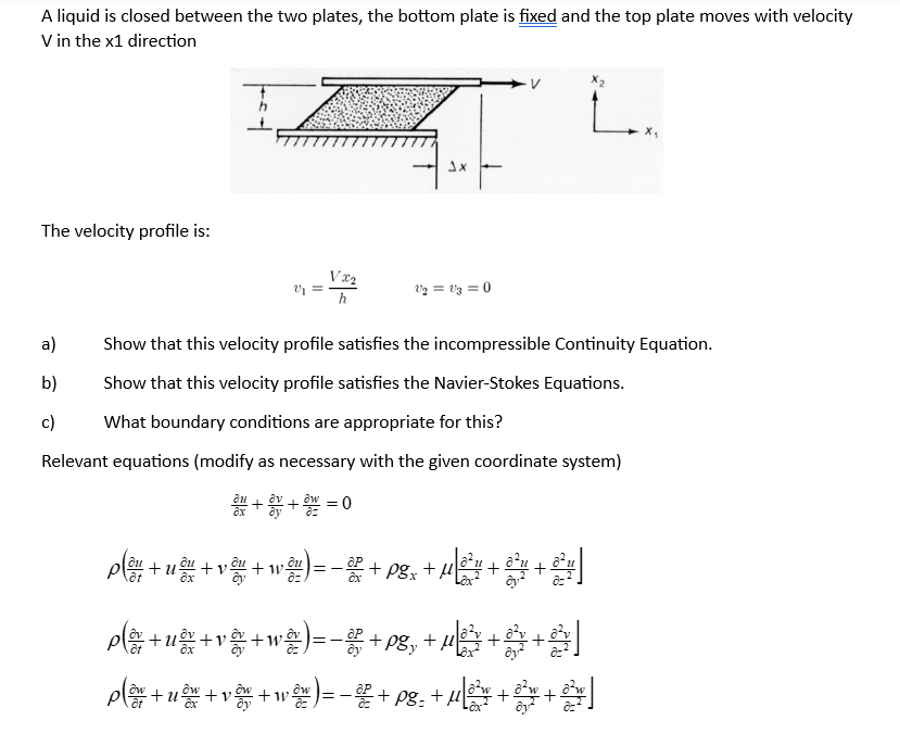 Solved A liquid is closed between the two plates, the bottom | Chegg.com