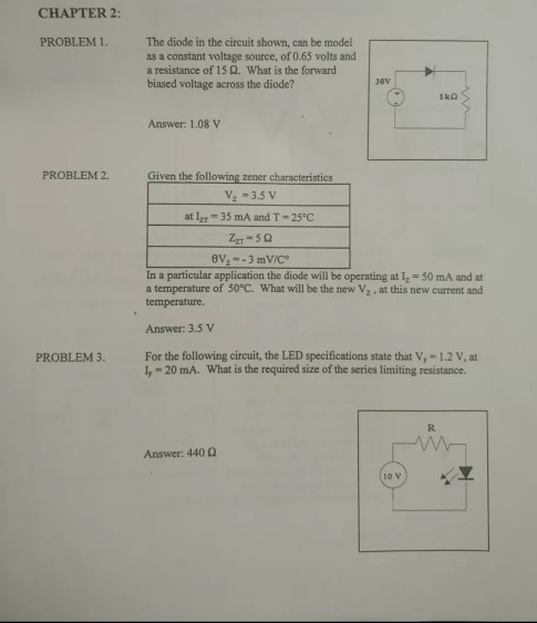 Solved CHAPTER 2: PROBLEM 1. The Diode In The Circuit Shown, | Chegg.com