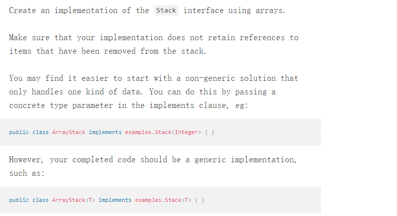 Solved Create An Implementation Of The Stack Interface Using | Chegg.com