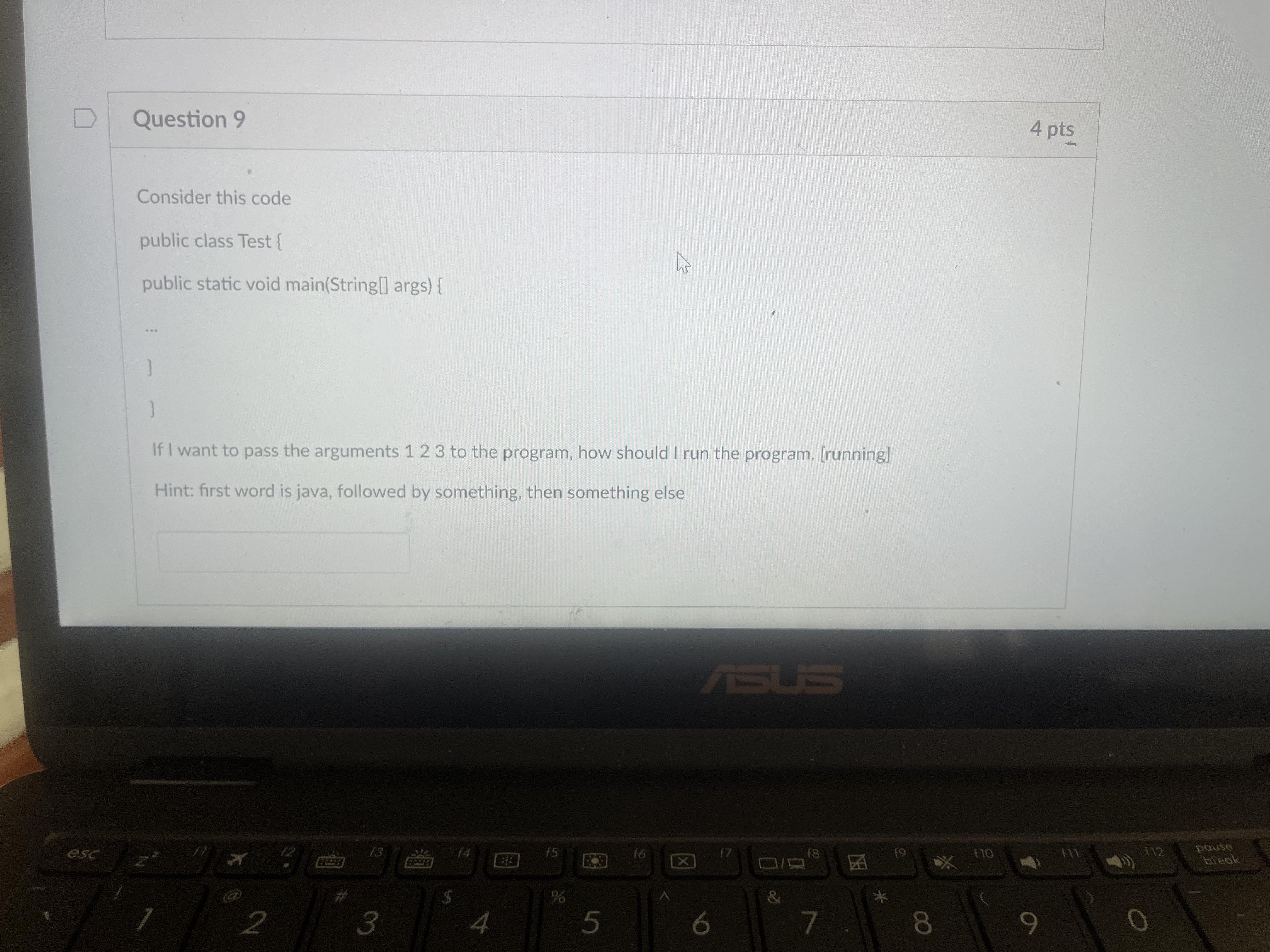 Solved If I want to pass the arguments 123 to the program, | Chegg.com