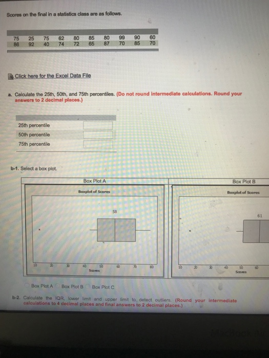 Solved Scores on the final in a statistics class are as | Chegg.com