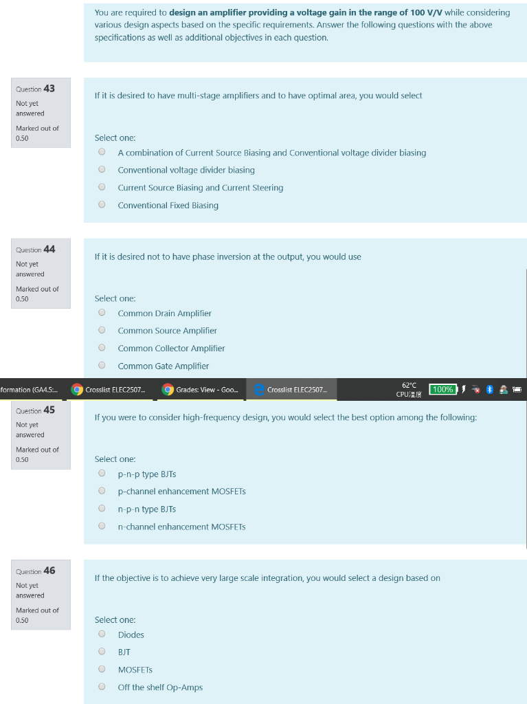 Solved You are required to design an amplifier providing a | Chegg.com