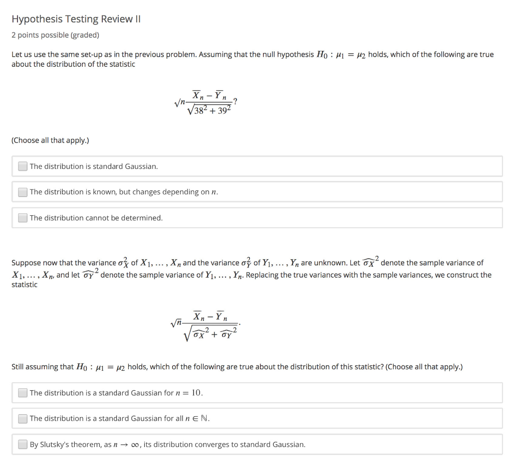 hypothesis testing graded questions