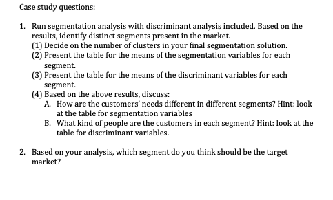 Data transformation Segment solution The segmentation | Chegg.com