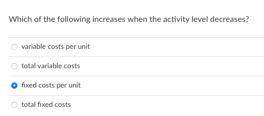 Solved Which of the following increases when the activity | Chegg.com