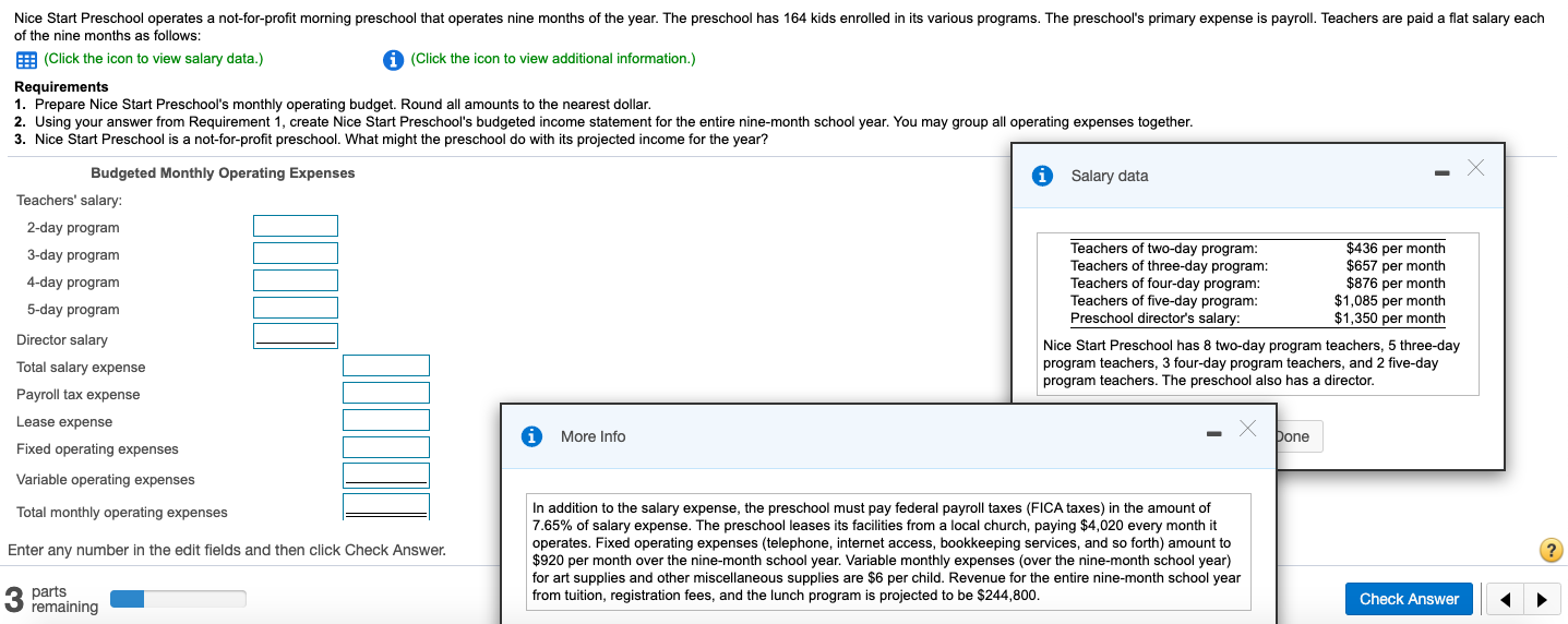 Solved Nice Start Preschool operates a notforprofit