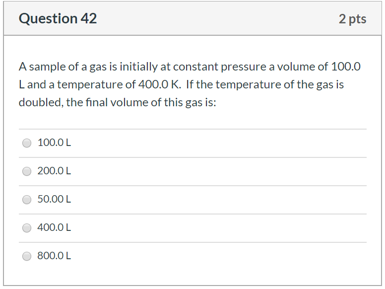 Solved A sample of a gas is initially at constant pressure a | Chegg.com