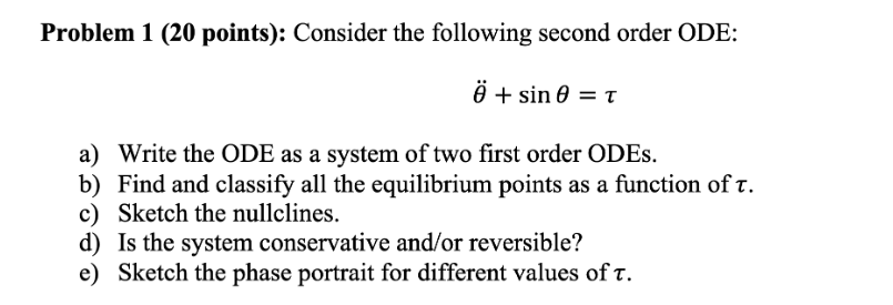 Solved Problem 1 (20 points): Consider the following second | Chegg.com