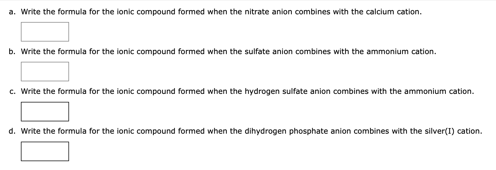 Solved a. Write the formula for the ionic compound formed | Chegg.com