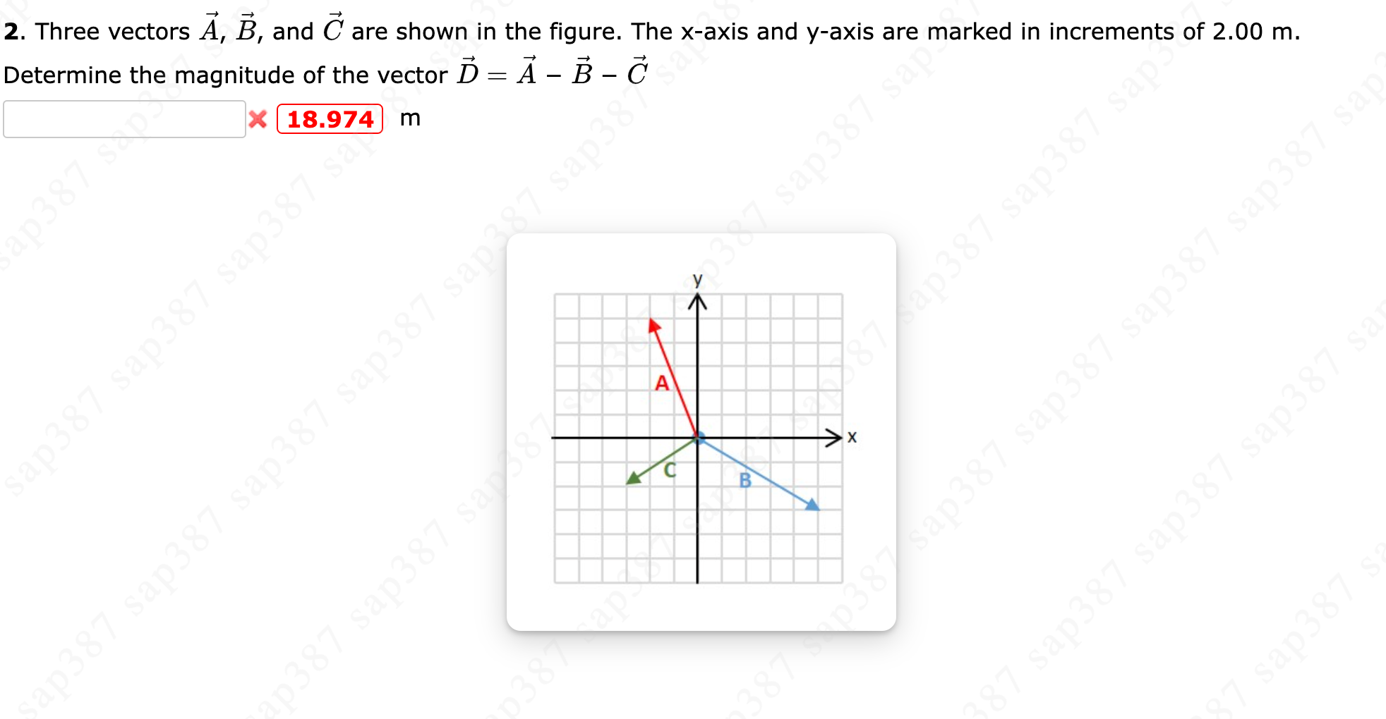 Solved 2. Three vectors A,B, and C are shown in the figure. | Chegg.com