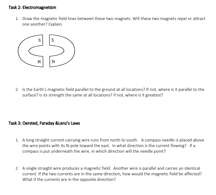 Solved 1. Draw the magnetic field lines between these two | Chegg.com