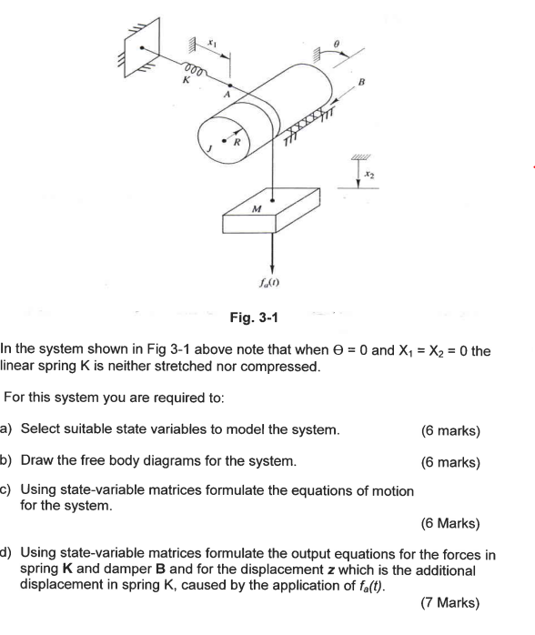 Solved Fig. 3-1 In the system shown in Fig 3-1 above note | Chegg.com