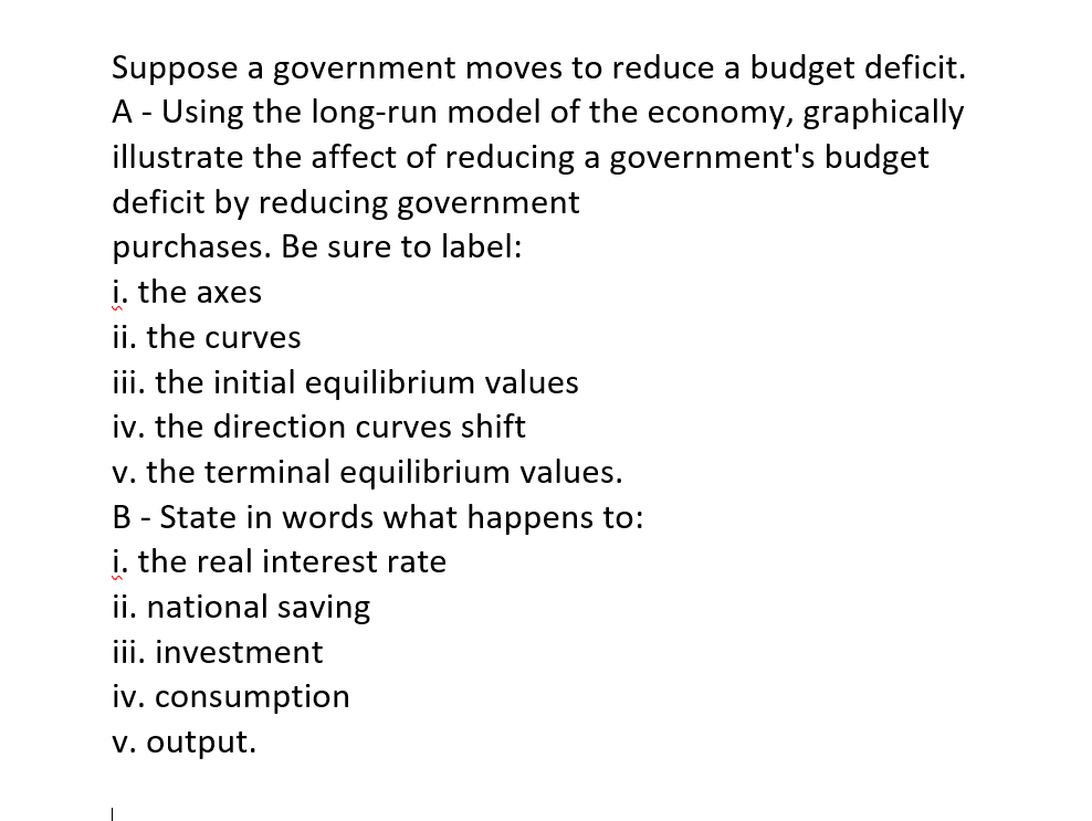 Solved Suppose A Government Moves To Reduce A Budget | Chegg.com