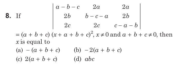 Solved a-b-c 2a 2a 8. If 26 b-c-a 26 2c 2c C-a - 6 = (a + b | Chegg.com