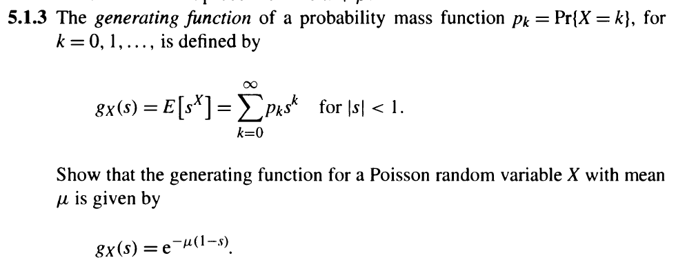 Solved 1.3 The generating function of a probability mass | Chegg.com