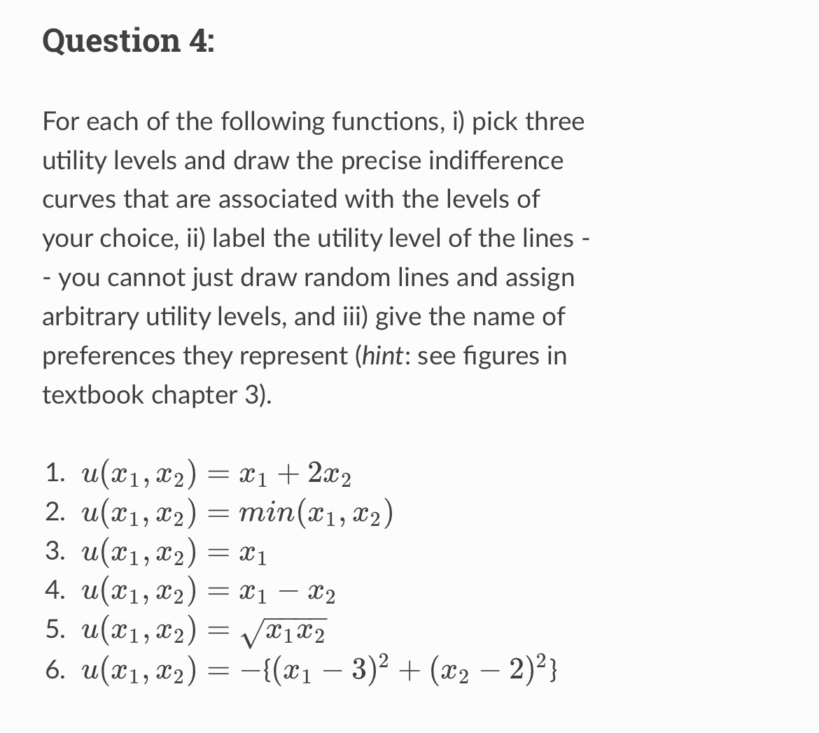 For each of the following functions, i) pick three | Chegg.com