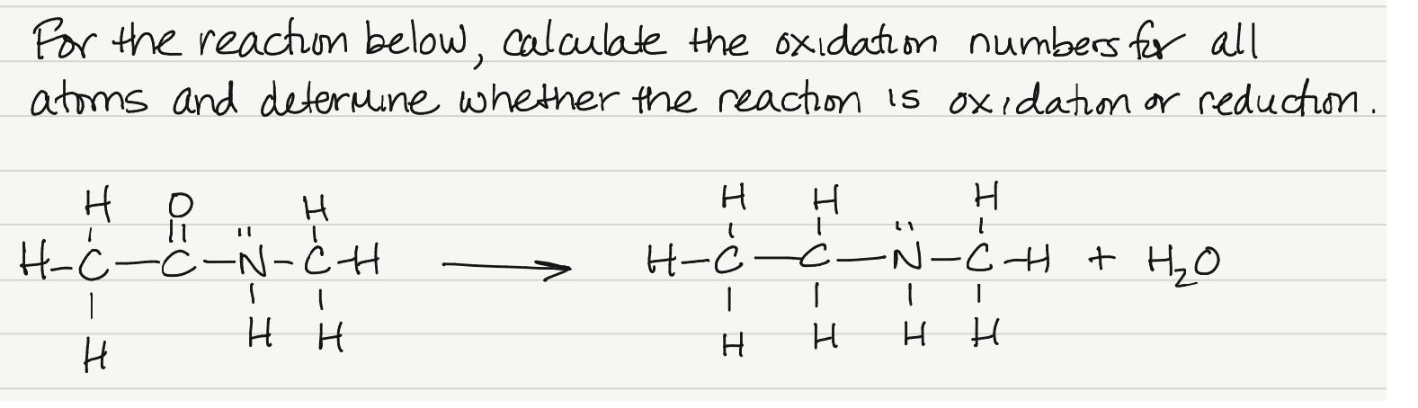 Solved For the reaction below, calculate the oxidation | Chegg.com