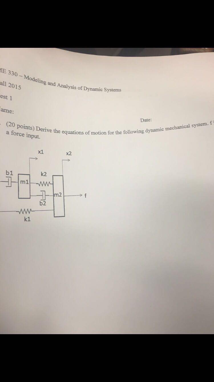 Solved E 330-Modeling and Analysis of Dynamic Systems all | Chegg.com