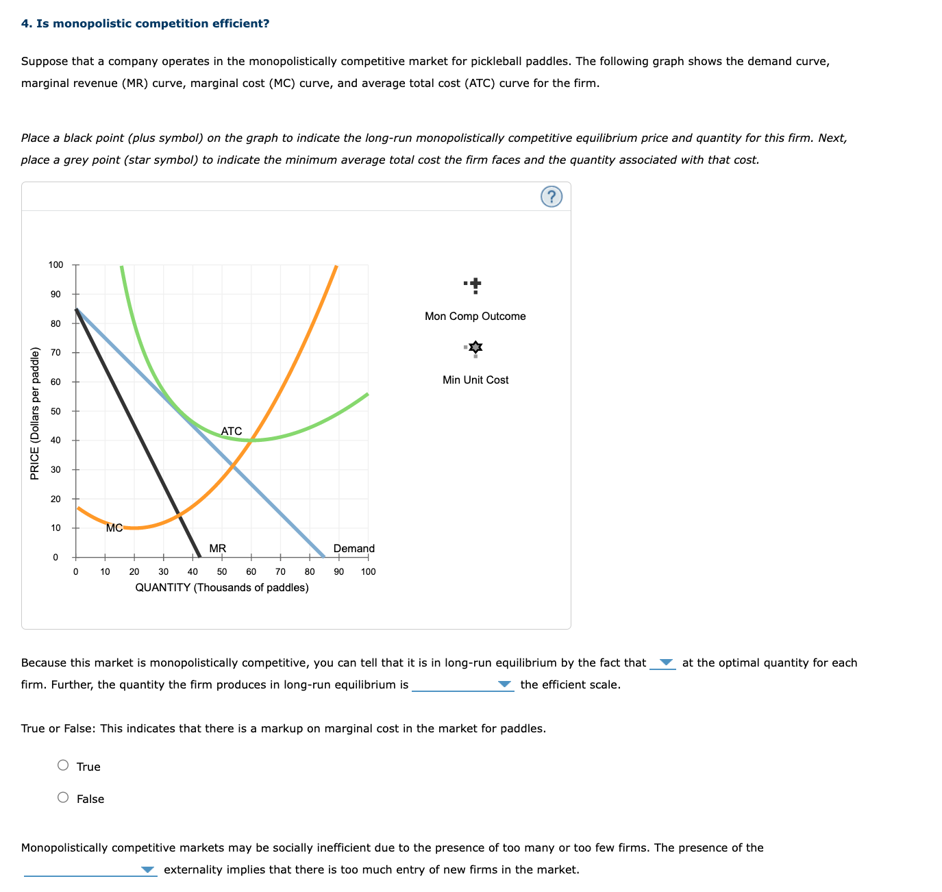 Solved 4. Is monopolistic competition efficient? Suppose | Chegg.com