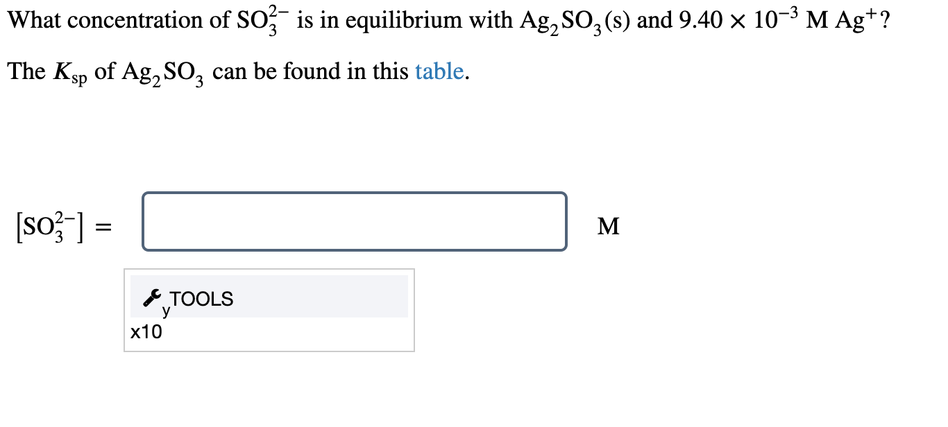 Solved What concentration of SO32− is in equilibrium with | Chegg.com
