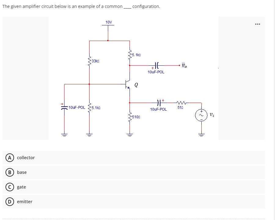 [Solved]: The Given Amplifier Circuit Below Is An Example