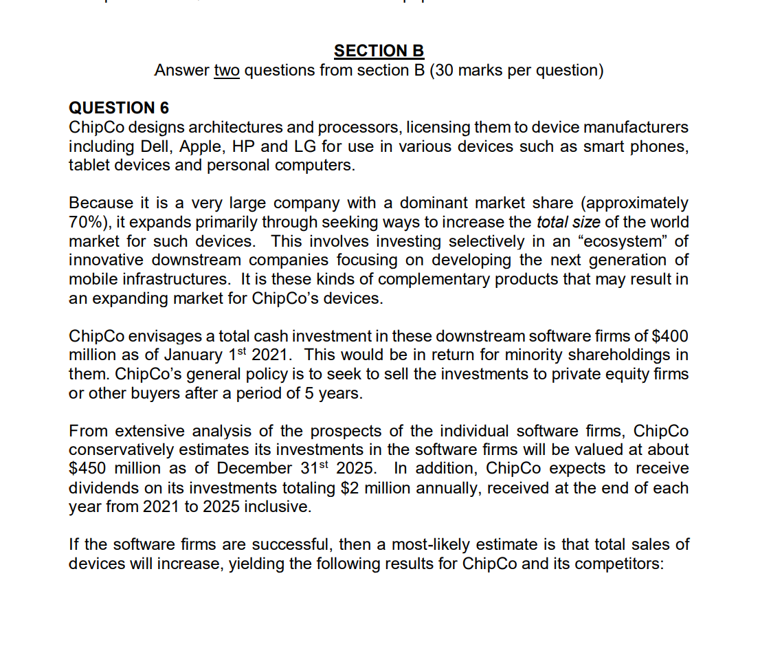 Solved SECTION B Answer Two Questions From Section B (30 | Chegg.com