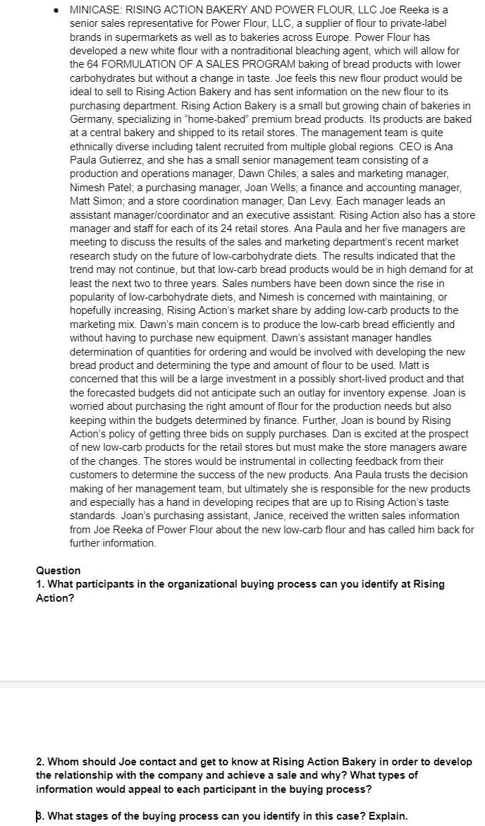 Solved What participants in the organizational buying