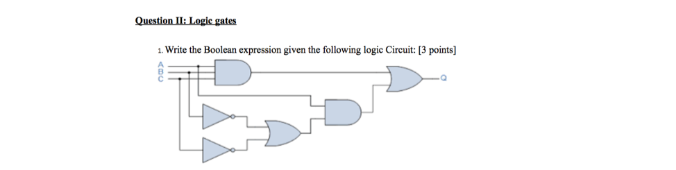 Solved Question II: Logic gates 1. Write the Boolean | Chegg.com