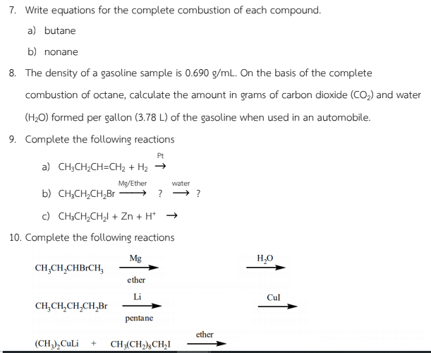 Solved 7 Write Equations For The Complete Combustion Of Chegg Com Solved 7 Write Equations For The Complete Combustion Of Chegg Com