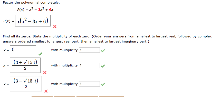 Solved Factor The Polynomial Completely P X X3 3x2 Chegg Com