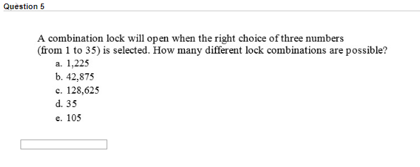Solved Question 5 A combination lock will open when the | Chegg.com