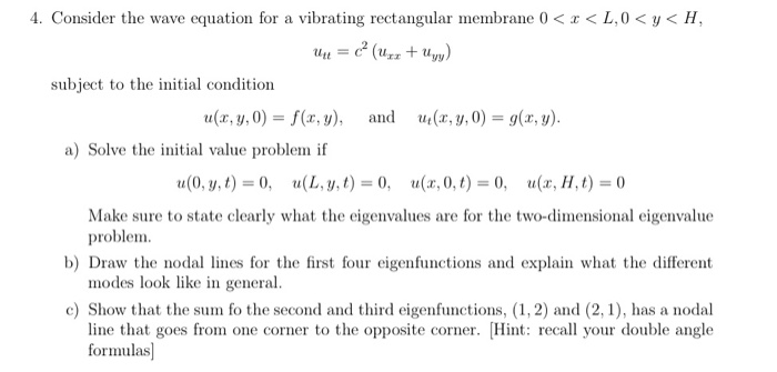 Solved l. Consider the wave equation for a vibrating | Chegg.com