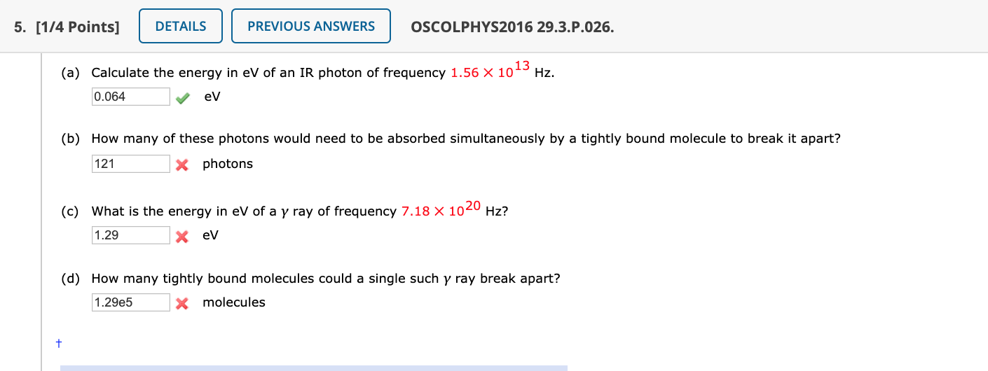 Solved 5 1 4 Points Details Previous Answers Oscolphys Chegg Com