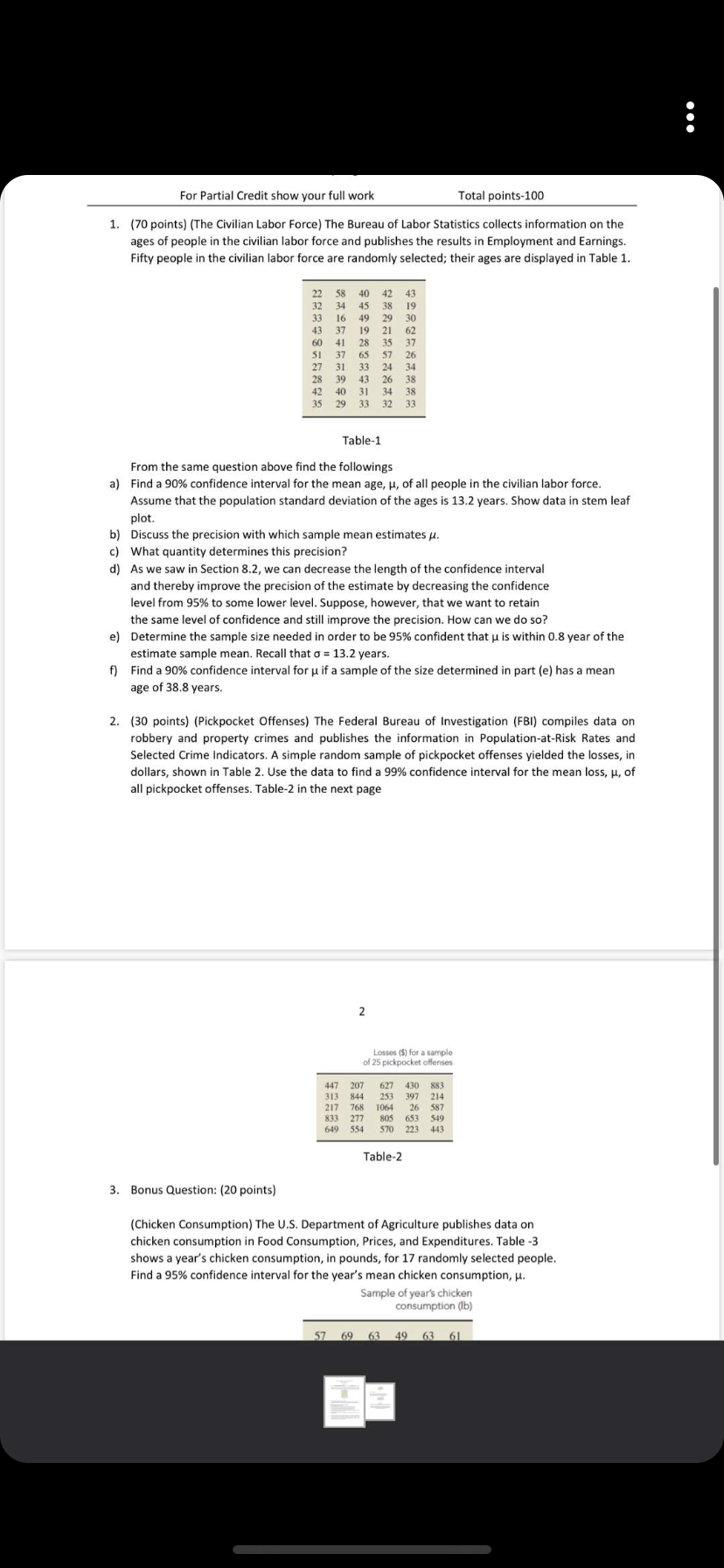 Solved 000 For Partial Credit show your full work Total | Chegg.com