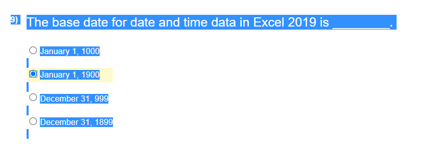 Solved 10 A n Cell Reference Is The Default Reference In A Chegg