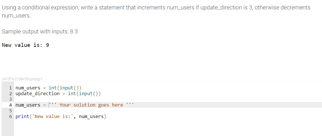 Solved Using A Conditional Expression Write A Statement