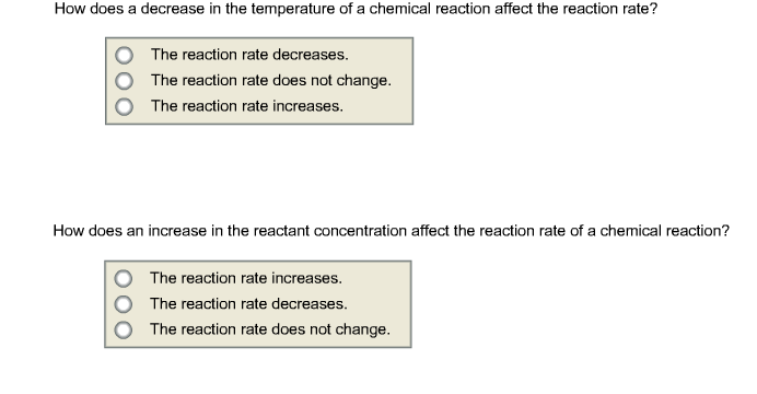 Solved How does a decrease in the temperature of a chemical | Chegg.com