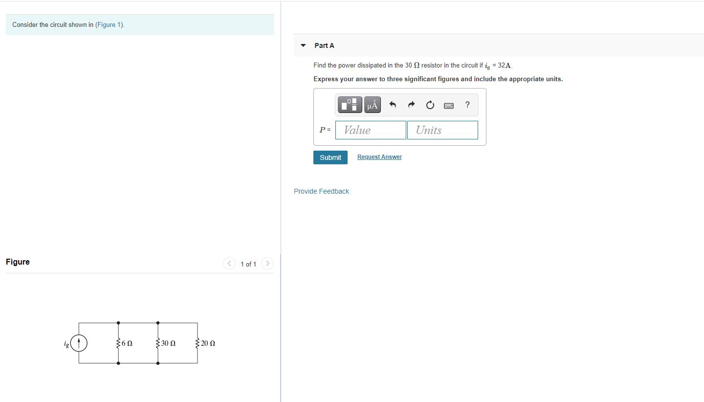 Solved Consider the circuit shown in (Figure 1). Part A Find | Chegg.com