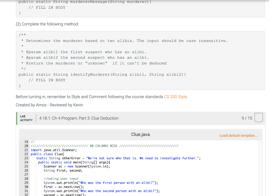 Solved 4.18 Ch 4 Program, Part 3: Clue Deduction The goal of | Chegg.com