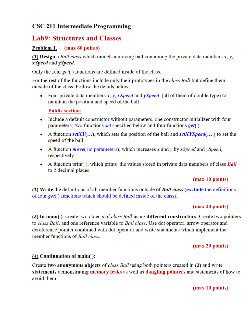 Solved CSC 211 Intermediate Programming Lab9: Structures and | Chegg.com