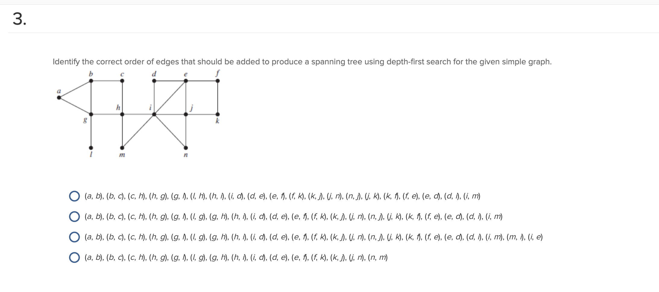 Solved 3 Identify The Correct Order Of Edges That Should Chegg Com