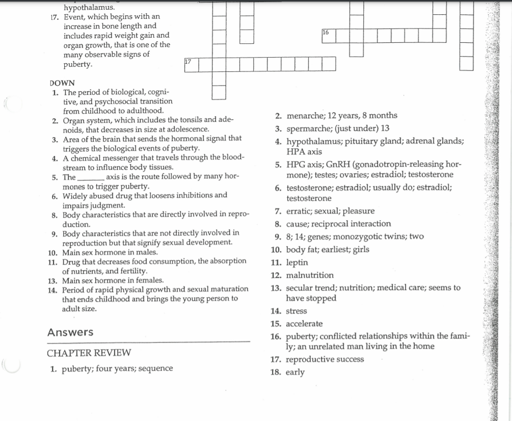 Solved 100 Chapter 14 Adolescence: Biosocial Development | Chegg.com