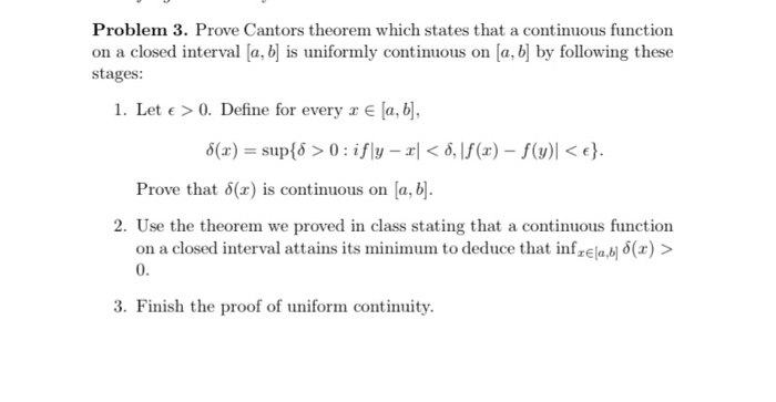 Problem 3. Prove Cantors theorem which states that a Chegg