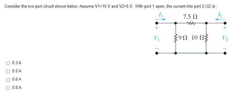 Solved Consider the two-port circuit shown below. Assume | Chegg.com