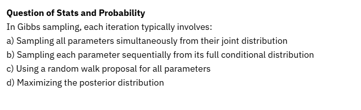 Solved Question of Stats and Probability In Gibbs sampling, | Chegg.com