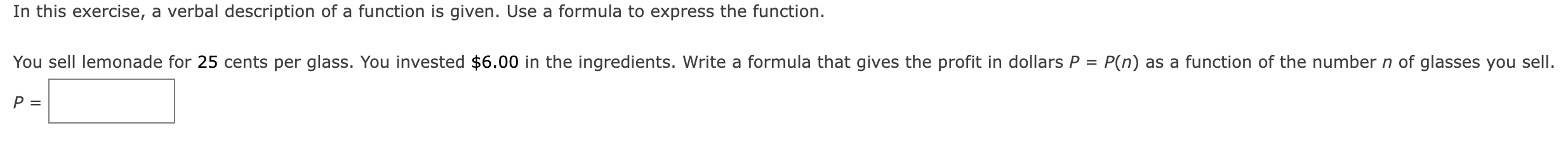 Solved In this exercise, a verbal description of a function | Chegg.com