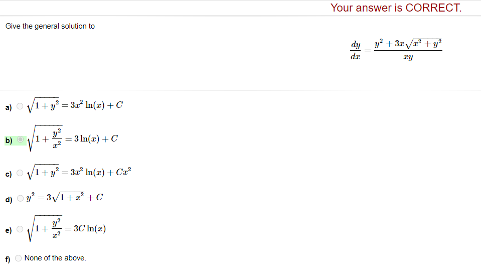 Solved Your Answer Is CORRECT. Give The General Solution To | Chegg.com