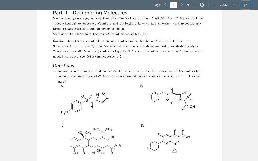 Solved MOLECULE B 2. Remember That The Presence Of Some | Chegg.com