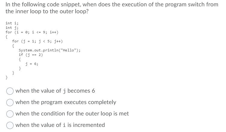 Solved In the following code snippet, when does the | Chegg.com